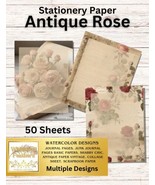 50 Stationery Vintage Antique Roses Design - Writing Papers - £19.57 GBP
