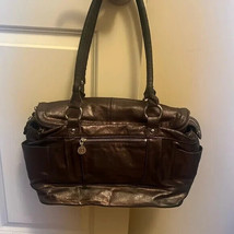 Donald J Pliner Bronze Distressed Leather Handbag  - $658.58 MXN