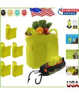 5-Pack Compact Washable Grocery Bags in Green - Clip-on RipStop Nylon De... - $75.52 CAD