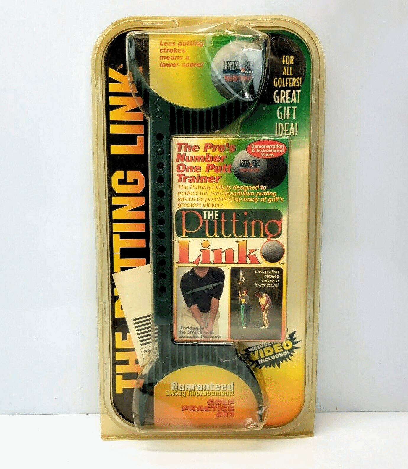 Primary image for Vintage Golf Putting Trainer Aid + VHS Training Video Putting Link Level Best