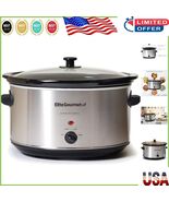 ETL Listed 8.5 Quart Stainless Steel Slow Cooker with Clear Tempered Gla... - $104.89 CAD