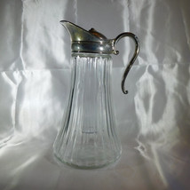Cut Glass Wine Decanter with Silver Lid and Ice Insert # 21936 - £42.53 GBP