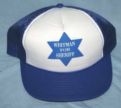 Vintage 1980s WHITMAN FOR SHERIFF Mesh Trucker Hat Cap Snapback SKATER S... - £11.60 GBP