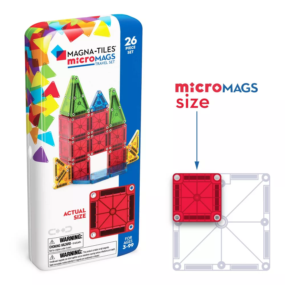 MAGNA-TILES microMAGS Travel Set – Magnetic Building Toys for On-the-Go Fun - $54.32 CAD