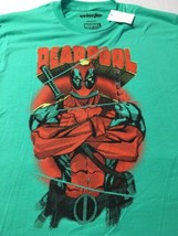 Marvel Men&#39;s Shirt Green Deadpool Men&#39;s Super Soft Size Large NWT - £14.73 GBP
