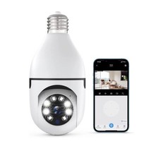 Panorama Screw in Light Bulb Security Camera Outdoor 2.4G WiFi 1080P Smart1 - $13.98
