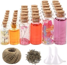 Mini Glass Bottles With Cork Stoppers, Spell Jars, Potion Bottles, Wish Bottles, - £31.01 GBP