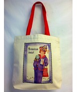 Bodacious sister chubby lady purple dress red hat tote bag - $446.66 MXN