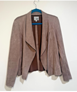 KUT from the Kloth Faux Suede Moto Jacket Women&#39;s Large Buff Asymmetrica... - $750.11 MXN