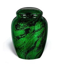 Large/Adult 210 Cubic Inch Fiber Glass Funeral Cremation Urn for Ashes - Green - £133.89 GBP