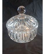 Heavy Lead Crystal Candy -Trinket Dish With Lid 5&quot; W 2&quot; Deep - $21.85 CAD