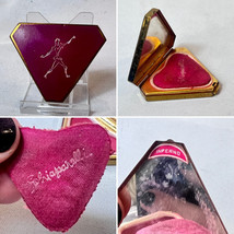 Schiaparelli Compact Triangle Shape Lady Pink Enamel Mirrored Rouge Powd... - £197.80 GBP