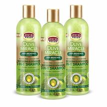 African Pride Olive Miracle Shampoo &amp; Conditioner 2 in1 Formula (3 Pack)... - £17.25 GBP