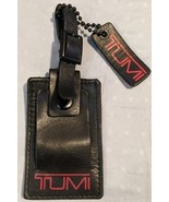 Lot Of 2 TUMI Black Leather Tags Red Logo Luggage Name ID Tag - $15.73