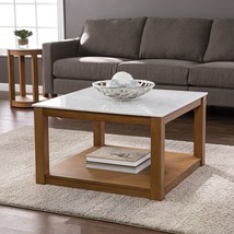 30" Natural And Natural Brown Solid Manufactured Wood Square Coffee Table - $9,263.30 MXN