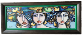 Miami Artist Matty Marcos Three Faces Acrylic Giclee Rectangular Artwork w COA - £394.88 GBP