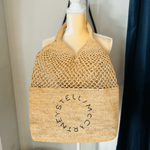 Stella McCartney Rafia Crochet Large Tote Bag, Beige Summer Designer Bags NWT - £597.17 GBP