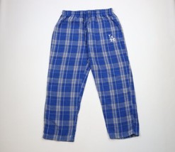 Vintage Mens Large Faded Wide Leg Los Angeles Dodgers Flannel Pants Pajamas Blue - £33.23 GBP