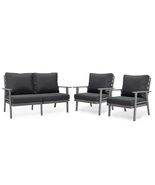 LeisureMod Walbrooke Modern 3-Piece Outdoor Set with Grey Aluminum Frame... - €827,58 EUR