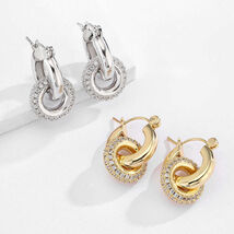 Diva Crystal Loop Hoop Earrings - $80.50