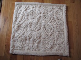 Kyle &amp; Deena thick plush IVORY baby blanket Embossed rose flower pattern gift - £29.60 GBP