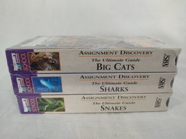 Lot Of 3 Discovery Channel School VHS The Ultimate Guide Snake Sharks Big Cats  - £18.96 GBP