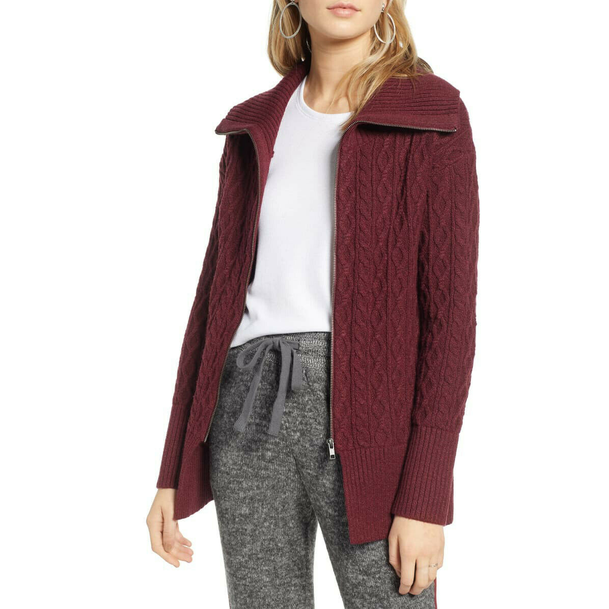 Primary image for NWT Womens Size Large Nordstrom Treasure & Bond Full Zip Long Cardigan Sweater