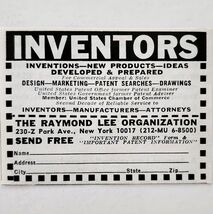 1969 Raymond Lee Inventors Record Advertisement Marketing Design Patents... - $10.00