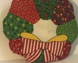 Vintage Christmas Decoration Ornament Cloth Wreath XM1 - $4.94