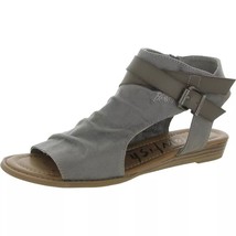 Blowfish Womens Gray Faux Suede Wedge Sandals Shoes Size 7 Medium - £27.18 GBP