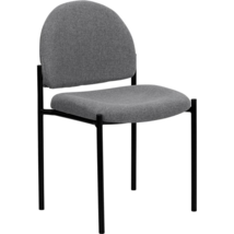 Comfort Gray Fabric Stackable Steel Side Reception Chair - £75.05 GBP+
