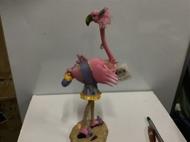 Character Creations Pink flamingo 12 1/2” x 4 1/2”  lavender hat new 100... - $909.63 MXN