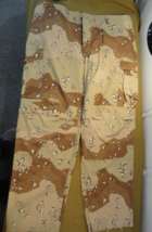 USGI DESERT STORM CHOCOLATE CHIP 6 COLOR CAMO COMBAT TROUSER PANTS XL RE... - $72.89