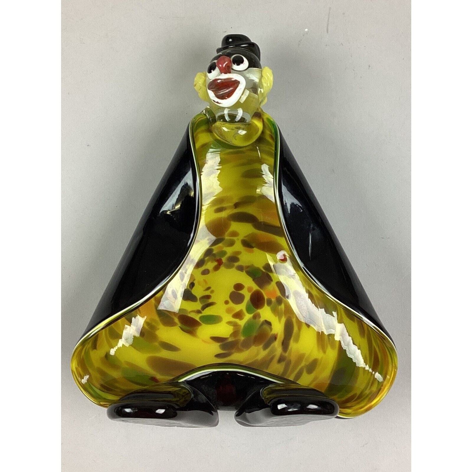 Vintage Hand Blown Glass Clown Ashtray, Candy Dish or Figurine- Rare Collectible Item image 8