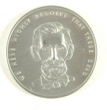 Lincoln Gettysburg Medallion 1973 Gettysburg Military Park Pewter - £9.58 GBP