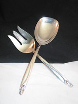 Anniversary Rose Deep Silver Silverplated Serving Set Spoon &amp; Fork IntL ... - $24.95