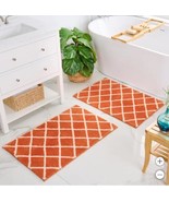 Welhome Purely Organic Bath Rug Orange White 2-Pack Printed Diamond 24&quot; ... - $91.40 CAD