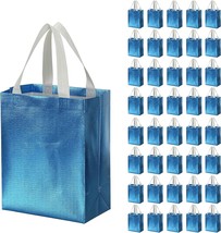 40 Pack 10 x 8 Inch Glossy Reusable Grocery Bags Shopping Tote Bag with Handle P - £36.90 GBP