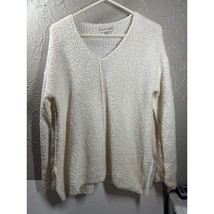 Knox Rose Sweater Pullover V Neck Popcorn Ivory Cream Slit Sides Size Me... - $21.95