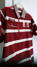 VTG Polo Ralph Lauren Short Sleeve Striped Red &amp; Green Mens XL Custom Fit New - £39.46 GBP