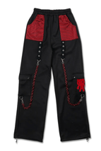 Gloomy Bear Goth Emo Harajuku-style mesh black and red pants - £54.67 GBP