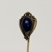 Vintage 14K Yellow Gold Hat Stick Pin Blue Colored Stone - £57.55 GBP