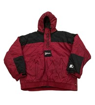 Vintage 90&#39;s Starter Umass Amherst Minutemen Puffer Jacket Maroon Black ... - $124.99