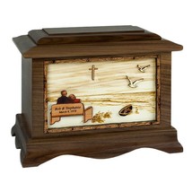 Walnut Soulmates at the Beach with Cross Ambassador Wood Cremation Urn - £319.70 GBP