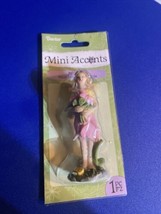 Darice Mini Accents Mini Fairy Resin 2015 Yellow &amp; Pink with Matched Flower - £8.77 GBP