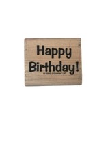 Stampin Up Vintage 1993 Rubber Stamp Says Happy Birthday in Block Print - £9.64 GBP