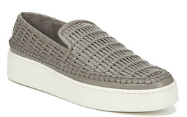 $275 Vince Stafford Woven Leather Sneakers 8.5 Grey 8 1/2 Platform Shoes NIB - £141.44 GBP