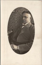 RPPC Attractive Gentlenan 1924 Peaky Blinder Haircut Masked Photo Postcard V14 - $14.95