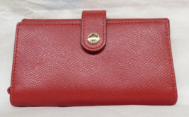 COACH Women&#39;s Wristlet Phone Card Wallet Xgrain Leather Red Color - $29.99