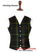 Scottish Hunting Stewart Tartan VEST 5 Buttons Formal Kilt WAISTCOAT kilt Vest  - £30.63 GBP